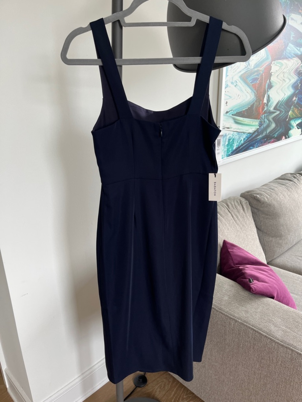 NWT Aritzia Babaton 90s Slit Midi Dress in Pure Indigo (Size 0) - Picture 8 of 11